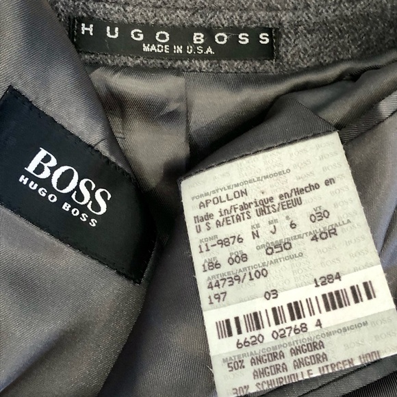 HUGO BOSS Charcoal Heather Gray Apollon Angora Wool Cashmere Sport Coat 40R - Picture 6 of 8